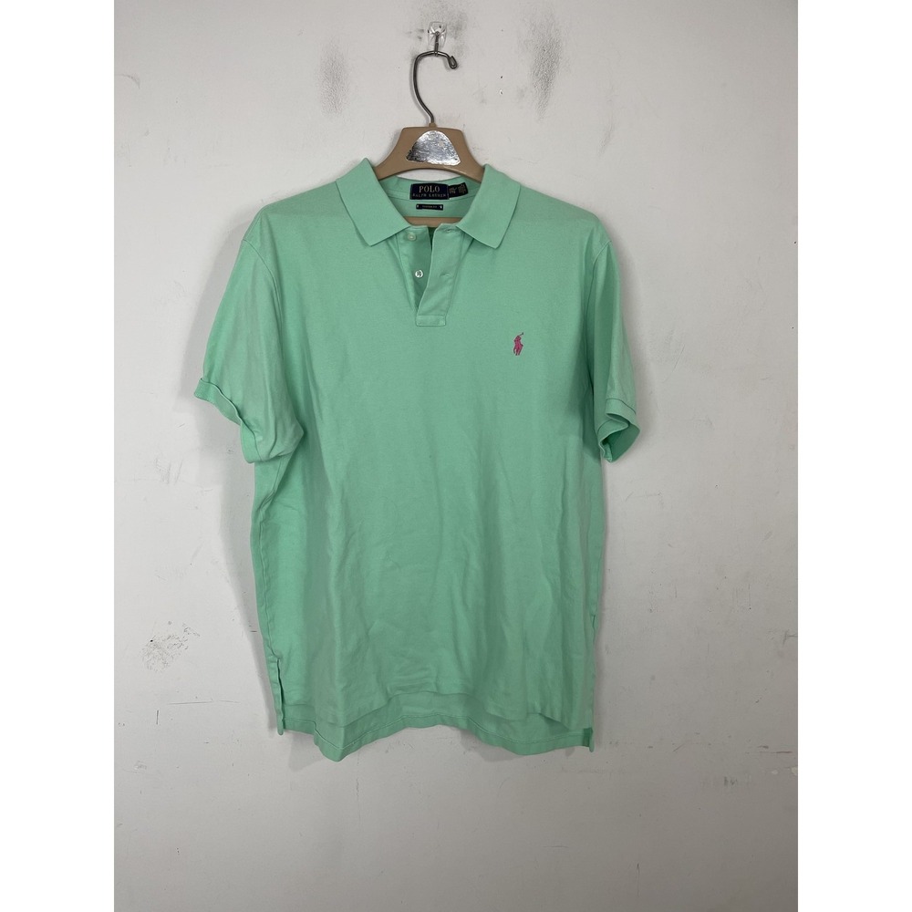 Polo Ralph Lauren Mens Polo Shirt XXL Custom Fit Green Preppy Golf Old Money